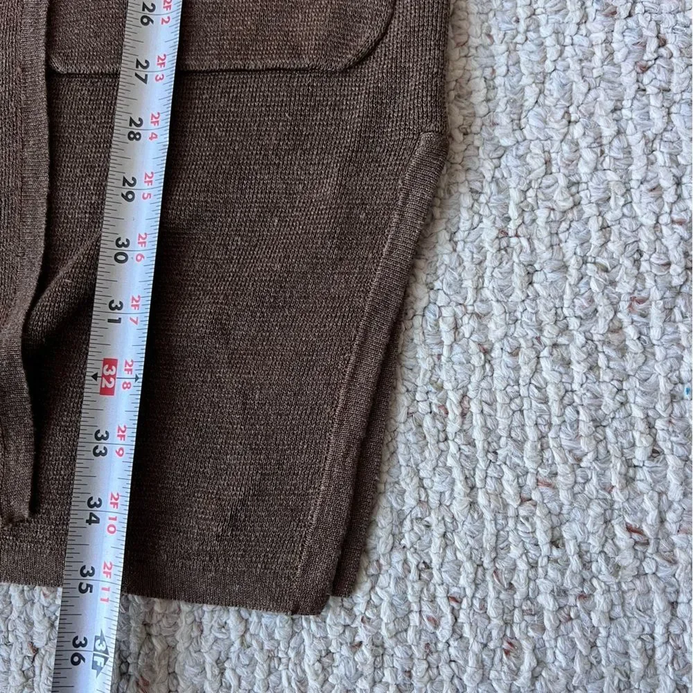 J. Crew Juliette Collarless Brown Sweater Blazer in Linen Blend NWT